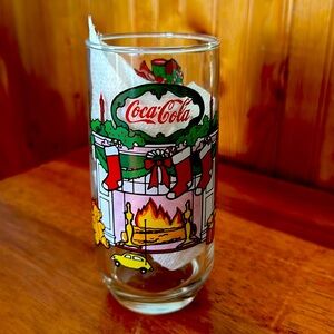Vintage Mccrory Stores Coca Cola Santa Christmas Drinking Glass